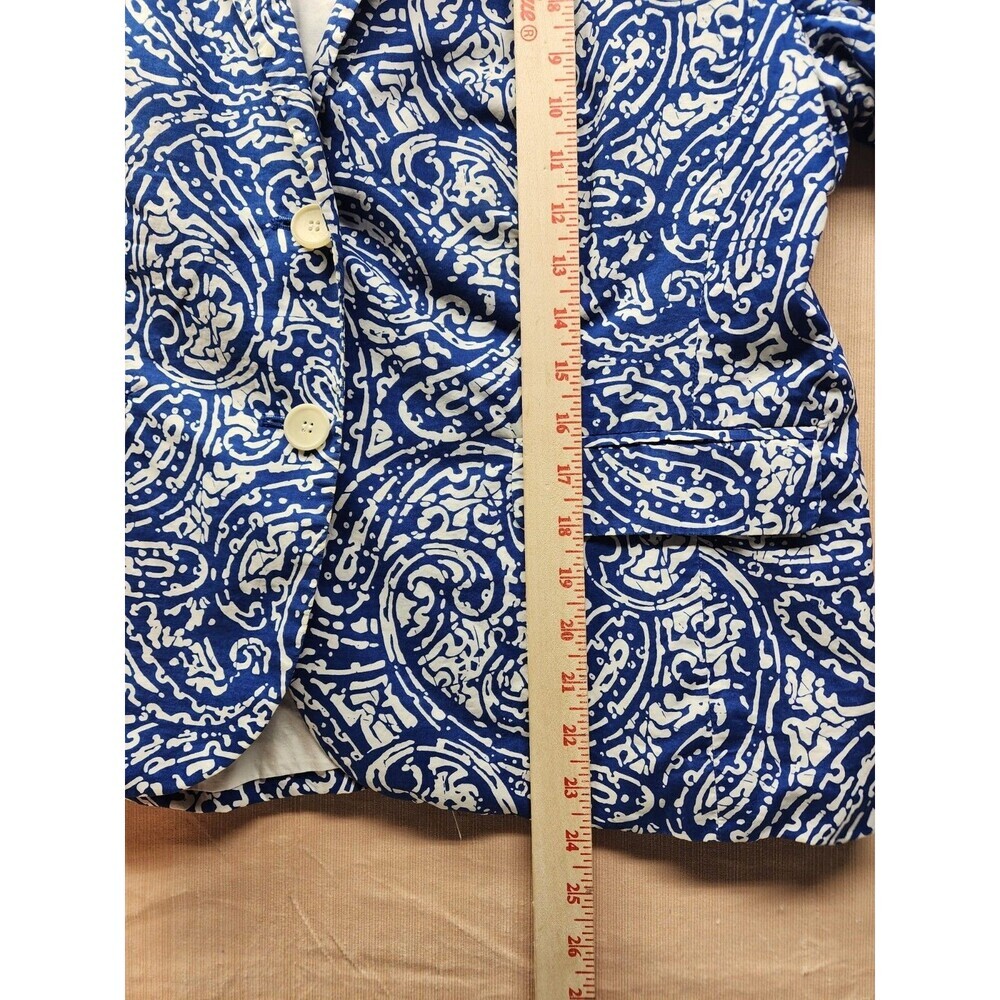 Talbots Petites 100% Cotton Paisley Blazer Preppy 14P - Picture 11 of 12